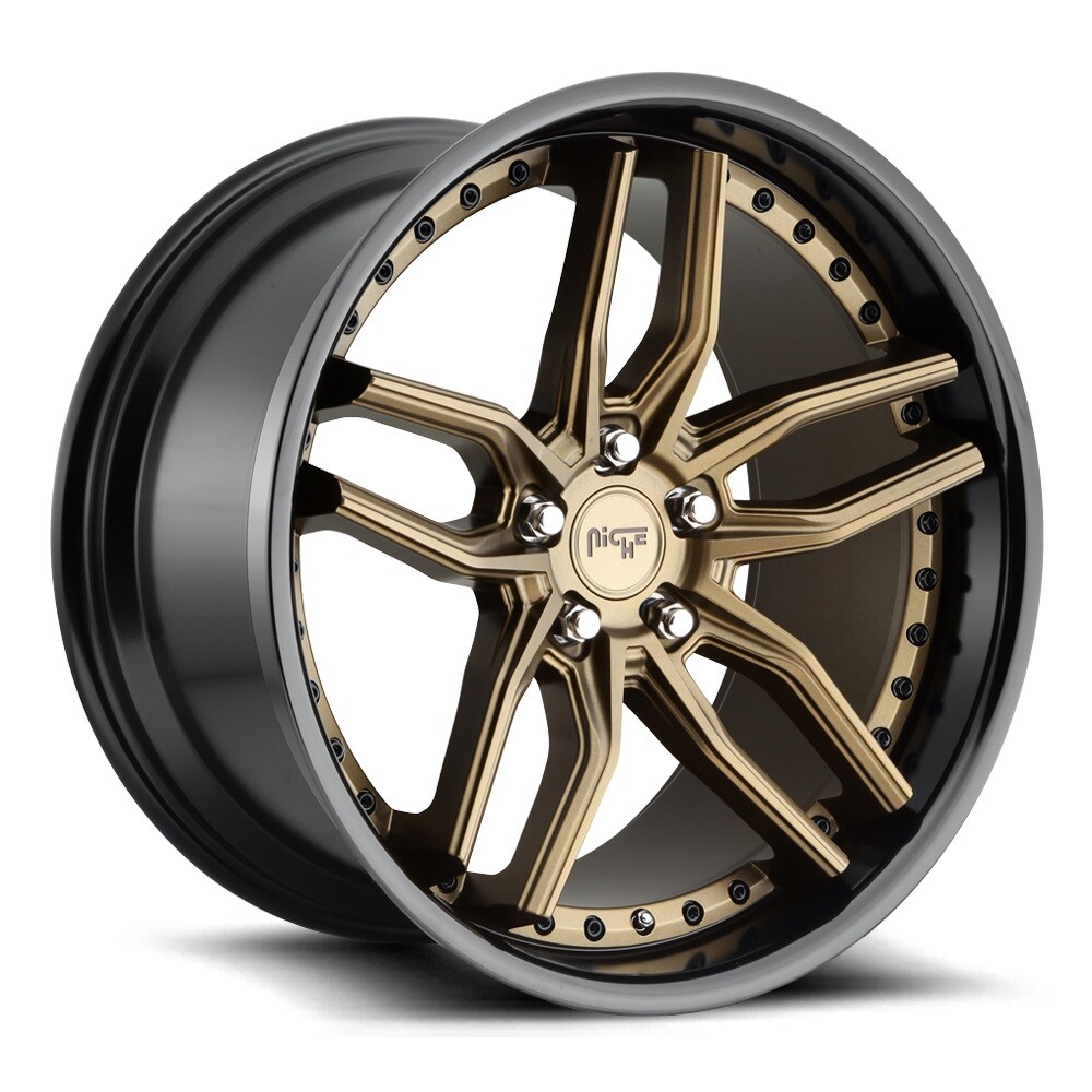 20x9 +35 F, 20x10.5 +40 R,Niche M195 Methos 5x4.5 Bronze Black Wheels (Set of 4)