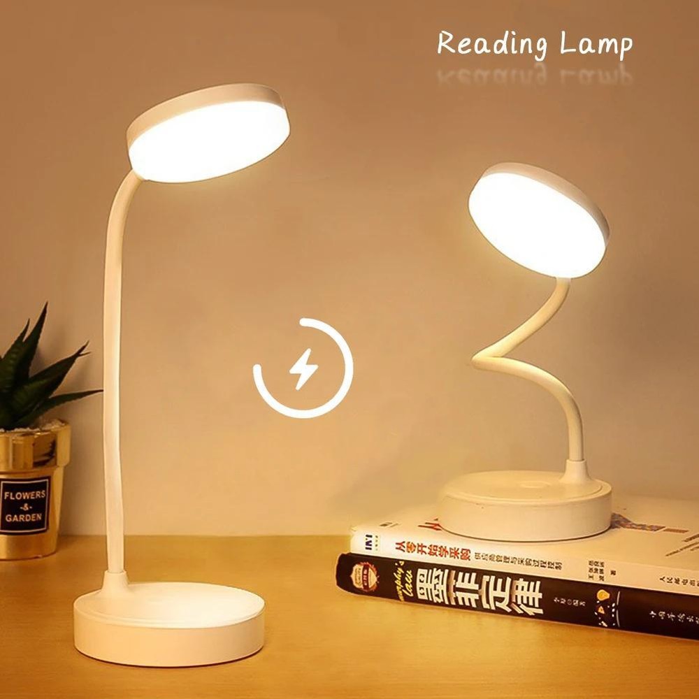 Modern USB Touch Table Lamp - Round Multicolor LED Plastic Decor