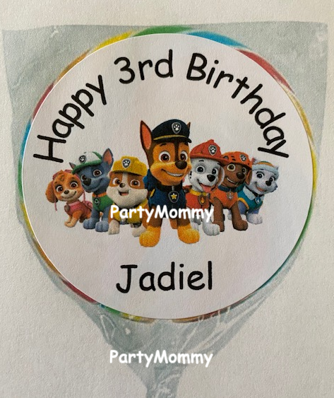 Custom Paw Patrol Stickers for Birthdays 2.5 Inch 12 Pack-image