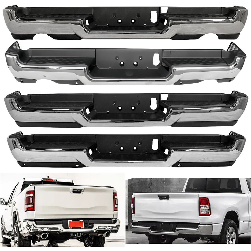 NEW Complete Rear Bumper Assembly For 2019-2024 RAM 1500 Dual Exhaust & Park