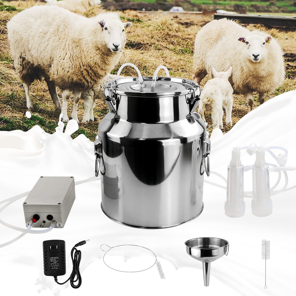 14L Goat Milking Machine, Continuously Adjustable Suction Pulsation Vacuum Elect