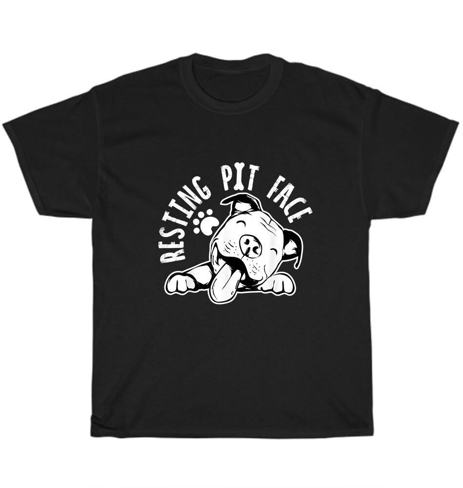 Pitbull Resting Pit Face Pittie Dog Pet Lover T-Shirt Unisex Funny Tee Gift NEW