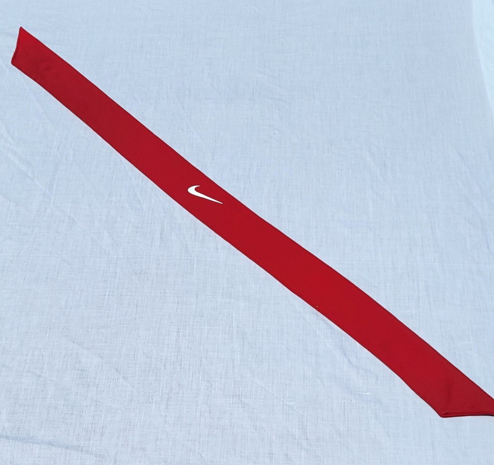 Nike Classic Red Head Tie Headband Lightweight Athleisure Sport Accessory