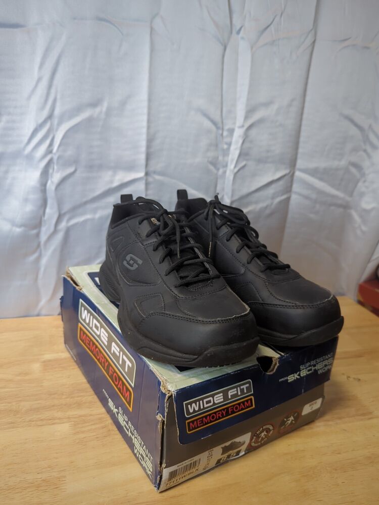 Skechers for Work Men's Dighton Slip Resistant Work Shoe BLACK 8.5