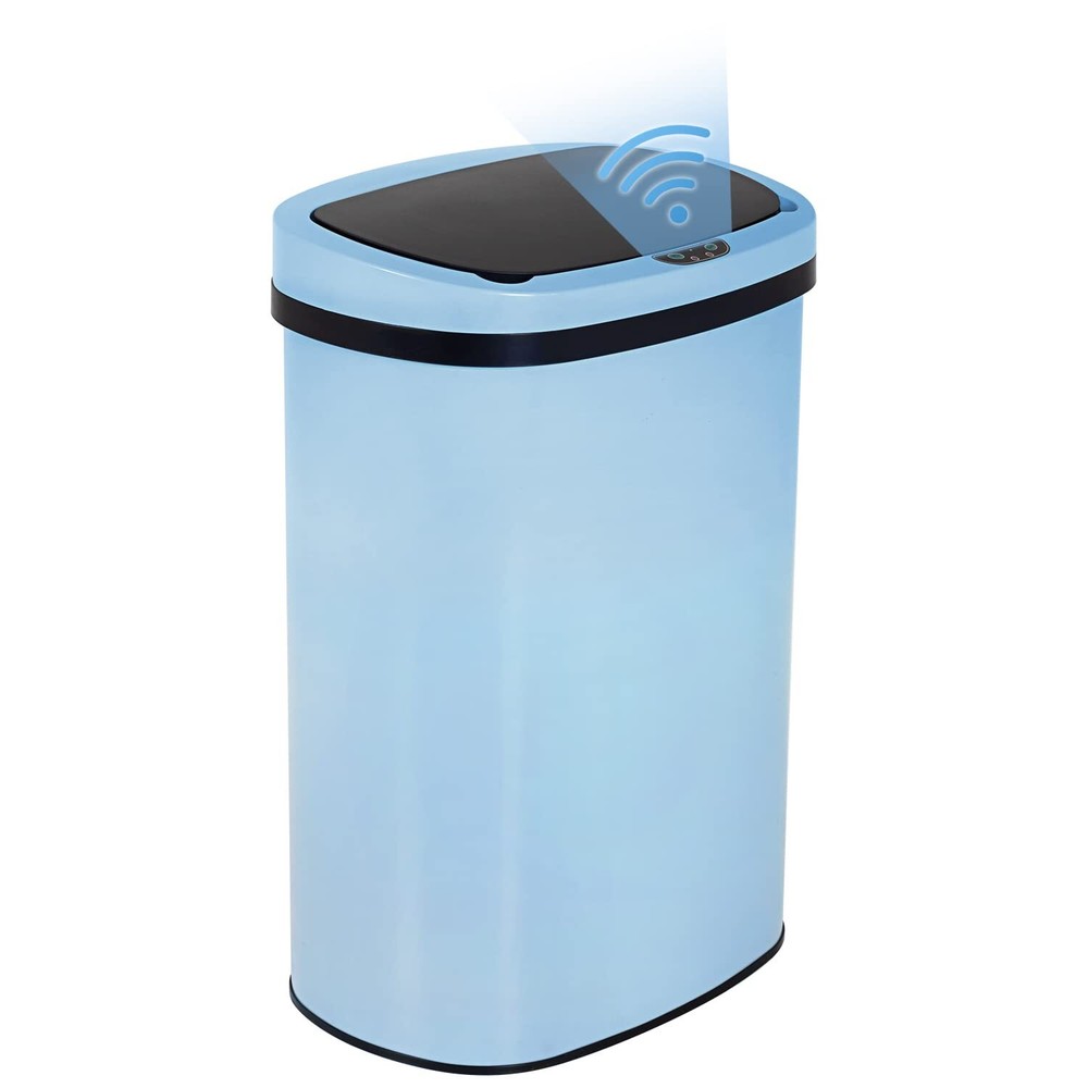 Kitchen Trash Can with Lid, 13 Gallon Automatic Garbage Can for Bathroom Bedr...
