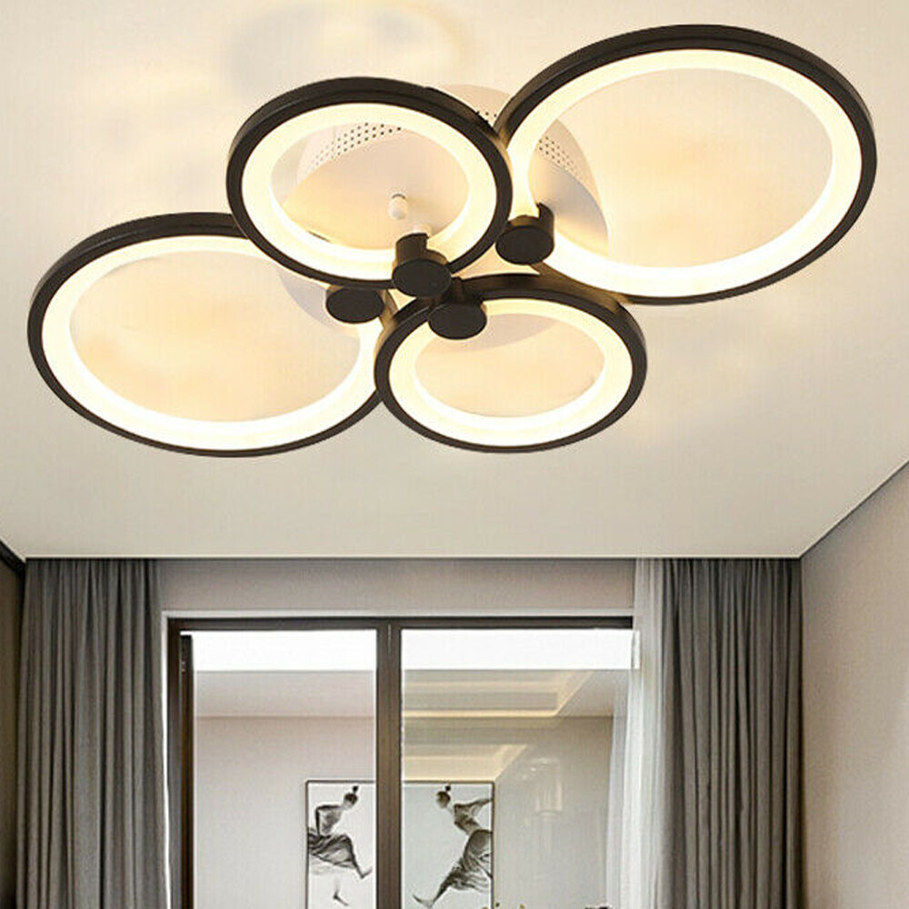 Modern LED Acrylic 4-Head Ceiling Light Flush Mount Lamp Chandelier Living Room!