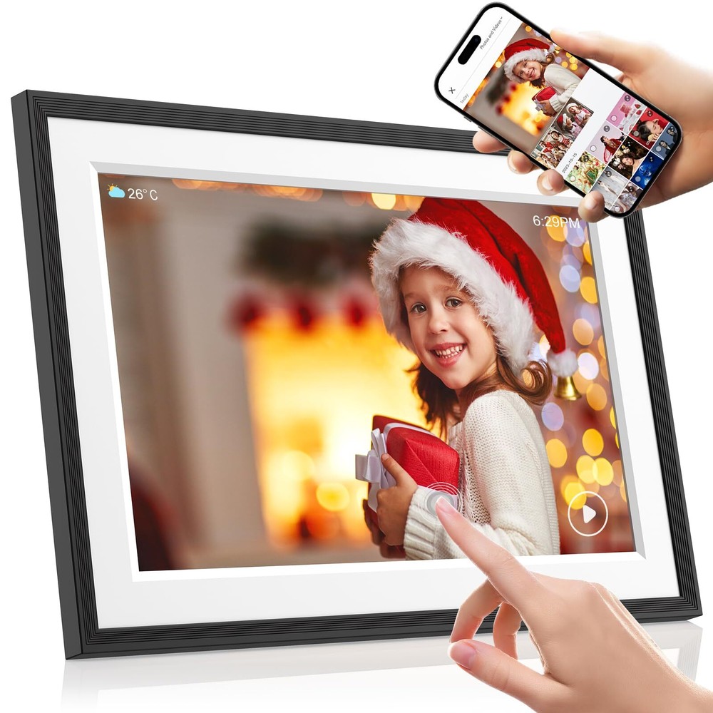 Digital Picture Frame 32GB, Large Smart Electronic Video Picture Frame 10.1 i...