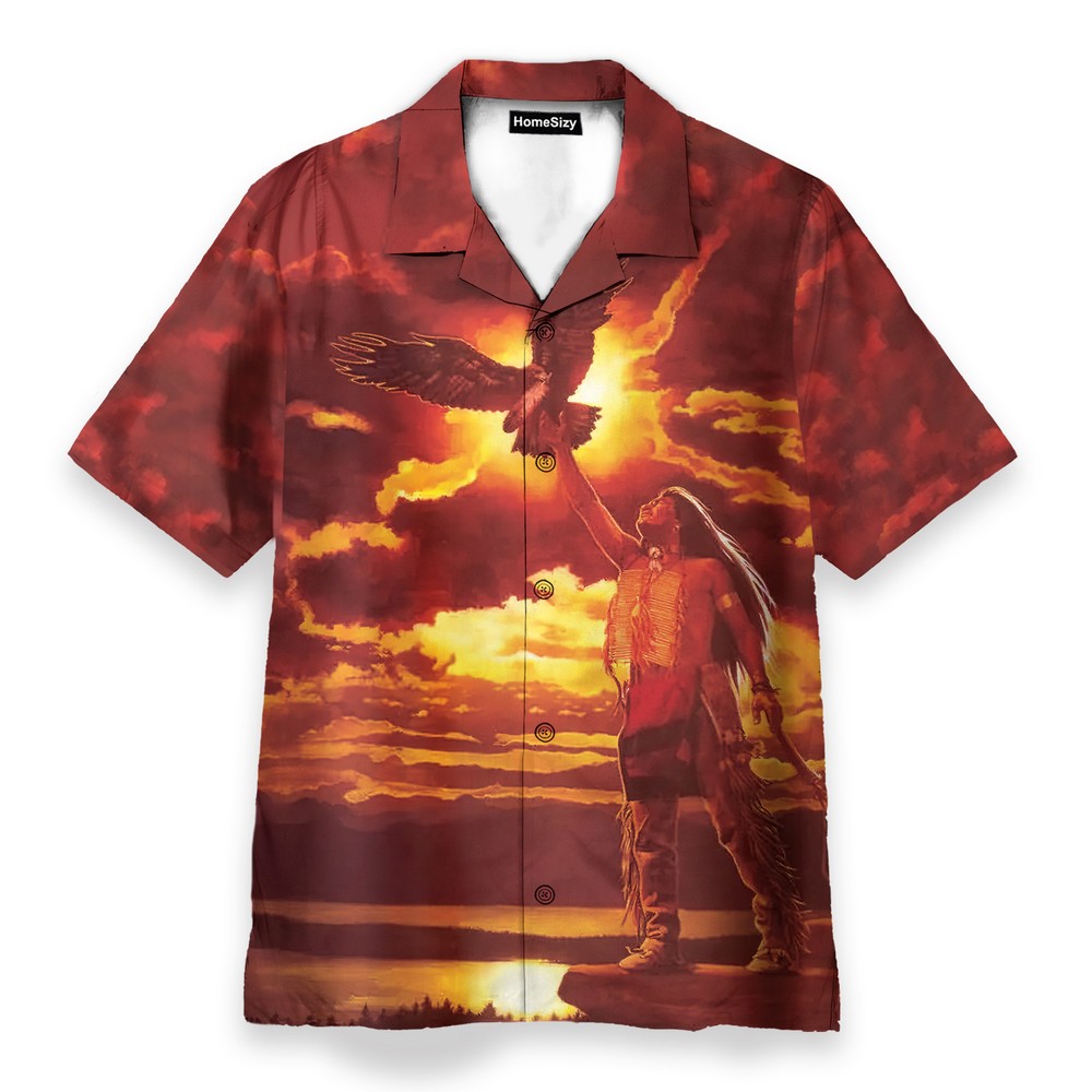 Native American Style Love Peace   Hawaiian Shirt