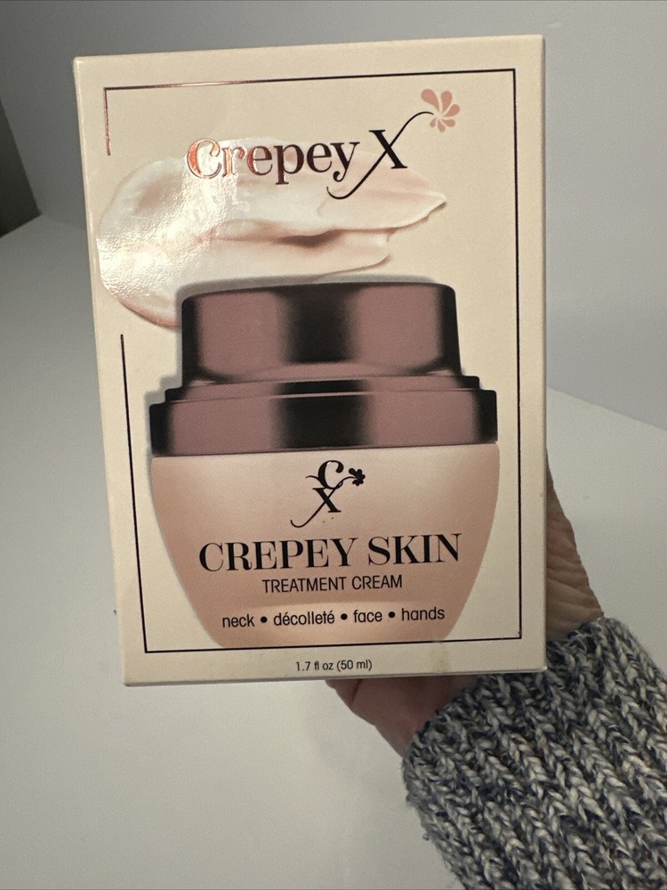 Crepey X - Crepey Skin Treatment Cream For Neck, Décolleté, Face & Hands 1.7 oz