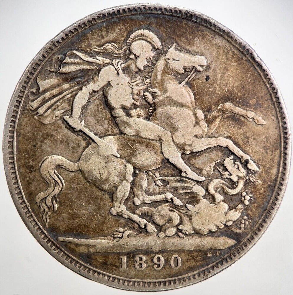 1890 Victoria Crown Silver Coin - Fine Collectable Grade - a3735