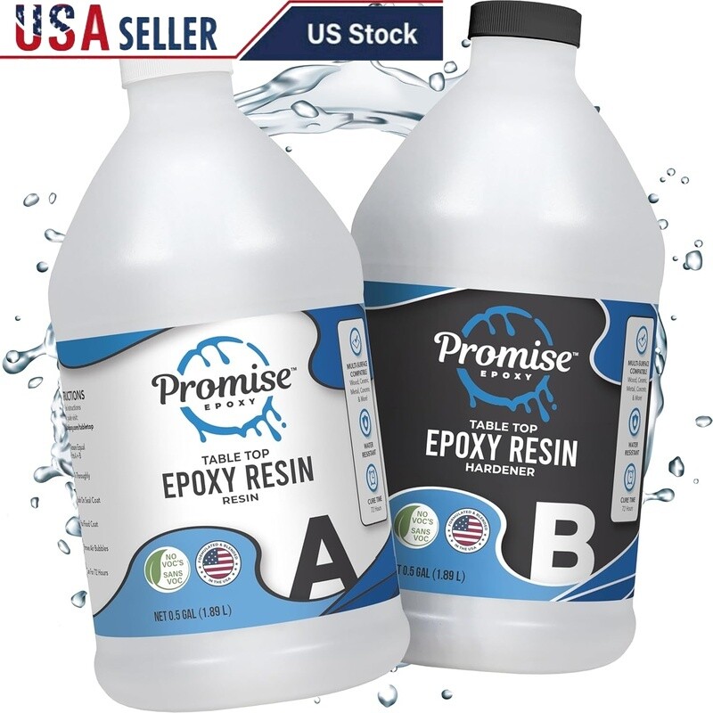 Crystal Clear Epoxy Resin Kit for Food Safe Crafts and Table Tops