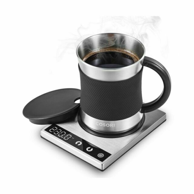 Cosori CO162-CWM Coffee Mug Warmer & Mug Set Electric 24watt Beverage Cup Warmer for Desk