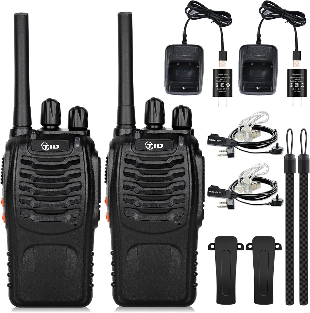 TIDRADIO TD-V2 Walkie Talkies for Adults Long Range, Frequency Copy, Rechargeabl