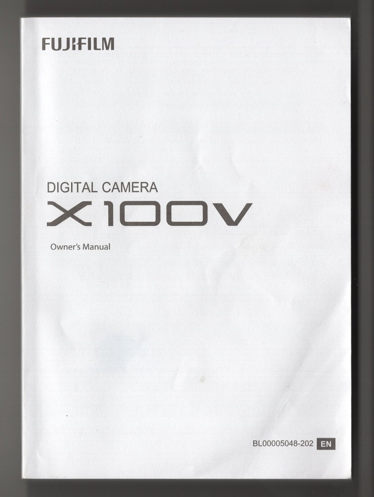 Fuji X100V Camera Instruction Manual User Guide English