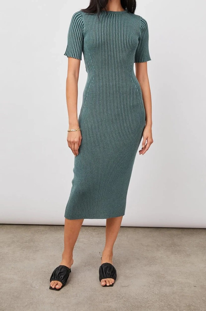 NWT Rails Genesis Rib-Knit Bodycon Midi Dress cut out back size L