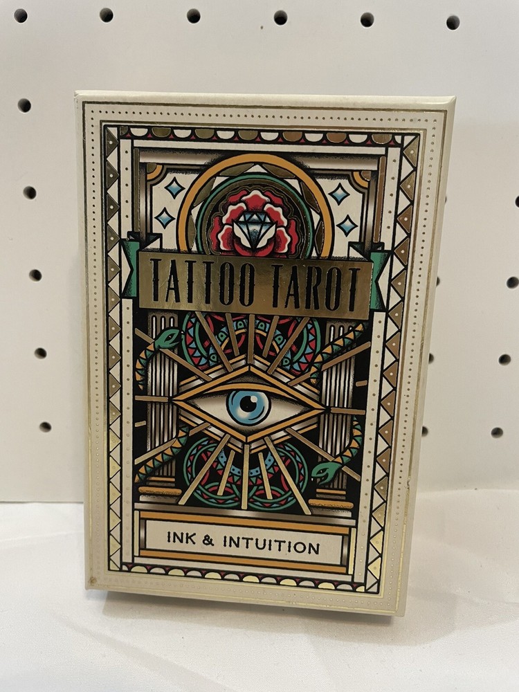 Tattoo Tarot Divination Deck with 78 Cards and Guide Booklet