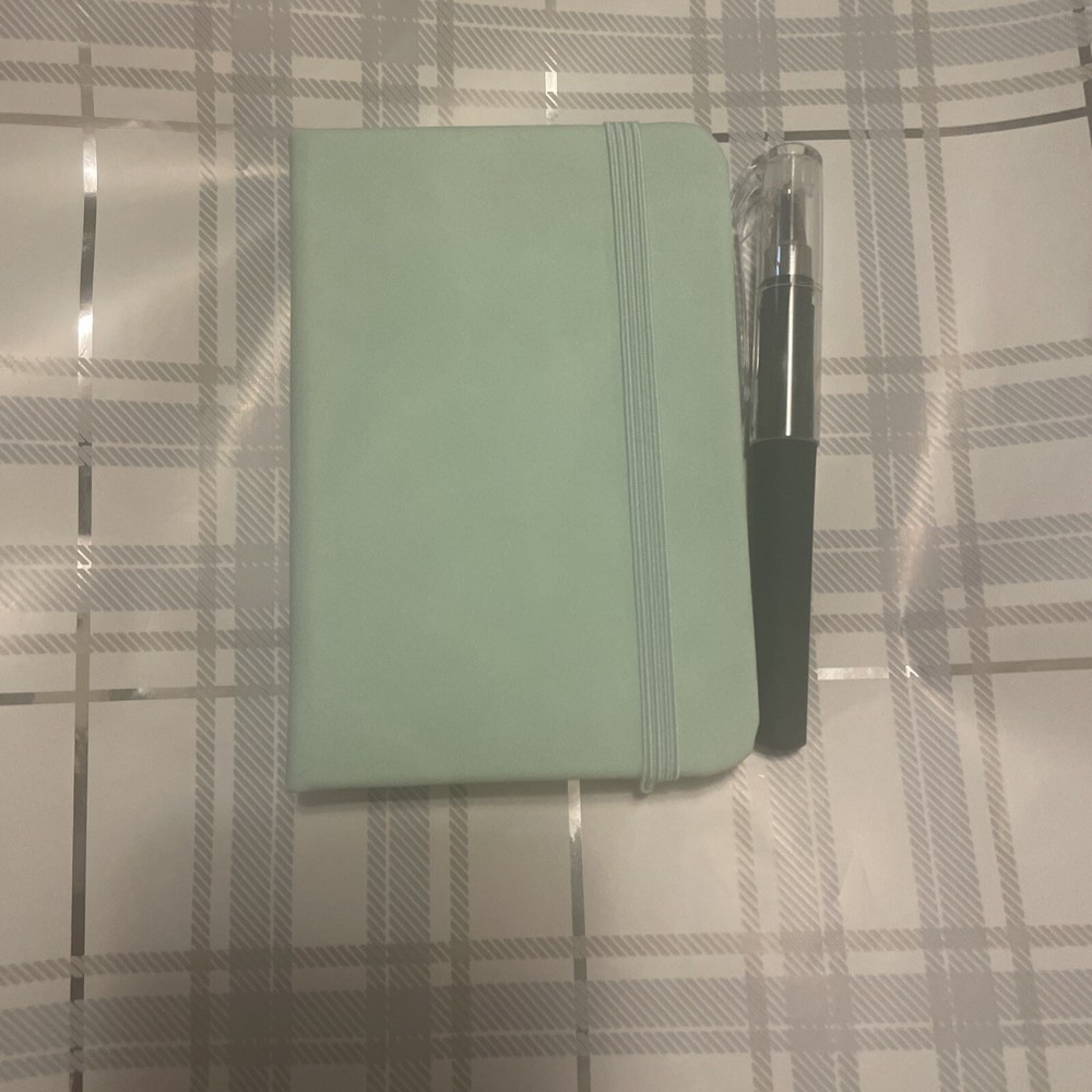 Mini Lime Green Velvet Notepad with Pen - Chic & Stylish