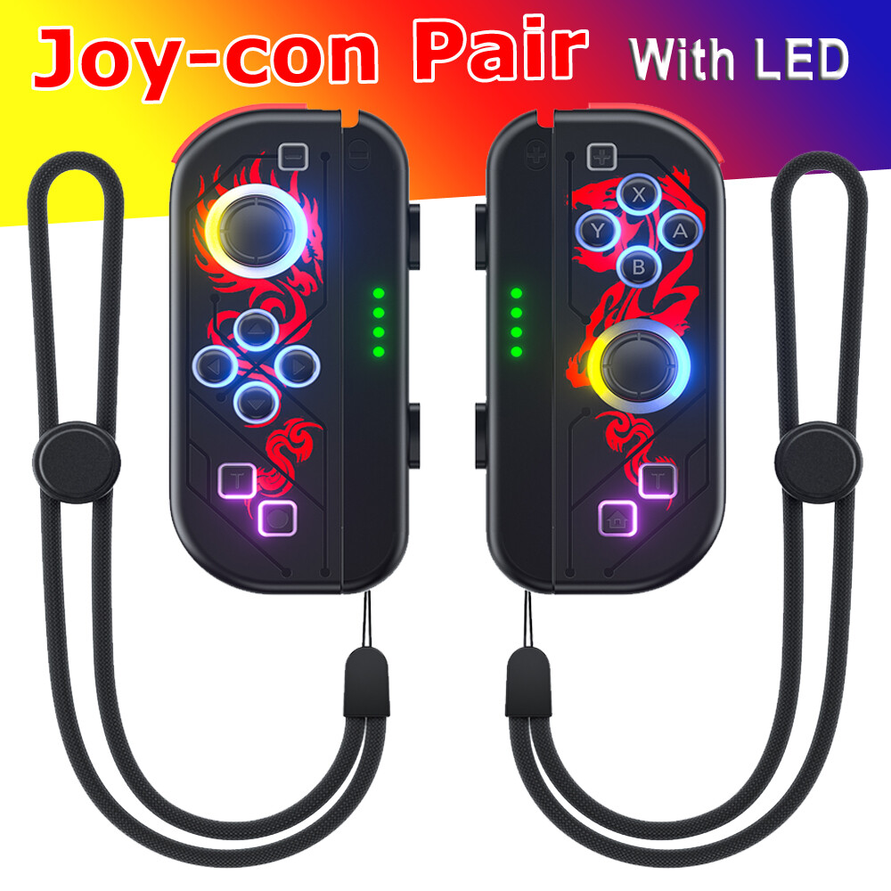 Wireless Controller For Nintendo Switch Joy Con Left & Right Illuminated buttons